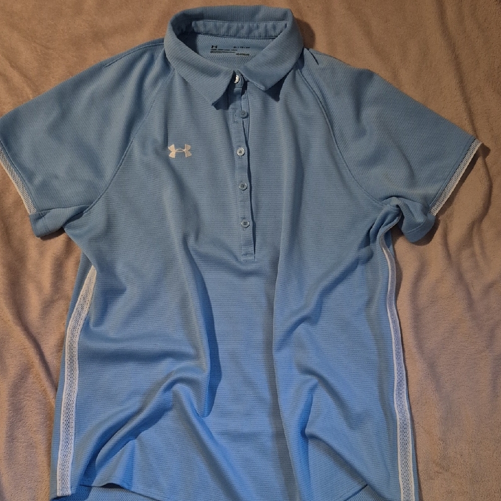 Under Armour Sky Blue HeatGear Polo